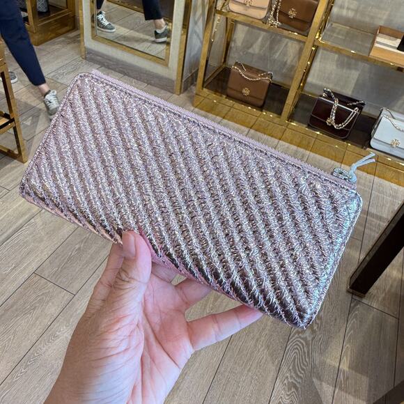 Tory Burch Emerson Slim Envelope Wallet 176910 Sparkle Pink $260 - Picture 4 of 6